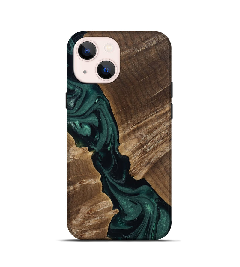 iPhone 13 mini Wood Live Edge Phone Case - Leota (Green, 812426)