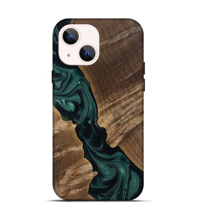 iPhone 14 Wood Live Edge Phone Case - Leota (Green, 812426)
