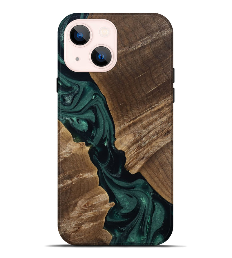 iPhone 14 Plus Wood Live Edge Phone Case - Leota (Green, 812426)