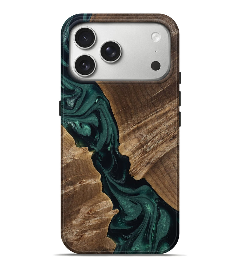 iPhone 17 Pro Max Wood Live Edge Phone Case - Leota (Green, 812426)