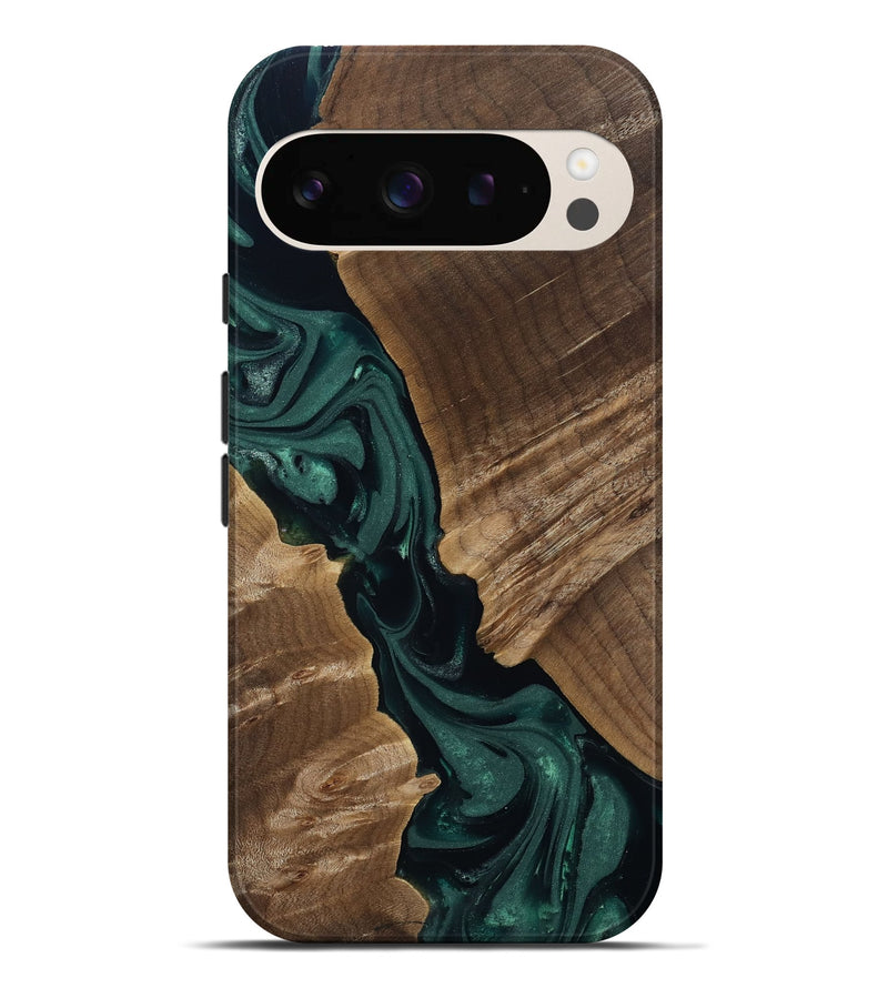 Pixel 9 Pro XL Wood Live Edge Phone Case - Leota (Green, 812426)