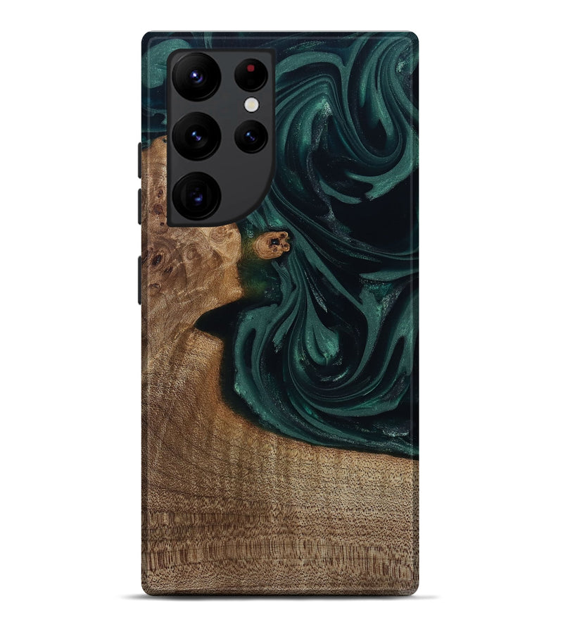 Galaxy S22 Ultra Wood Live Edge Phone Case - Tierra (Green, 812428)