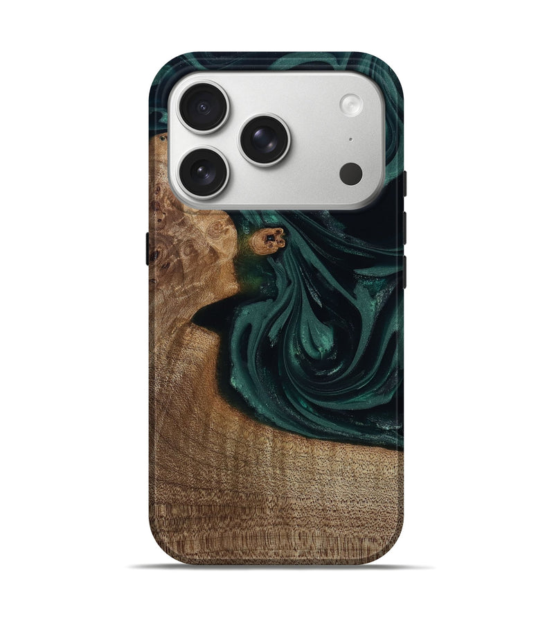 iPhone 17 Pro Wood Live Edge Phone Case - Tierra (Green, 812428)