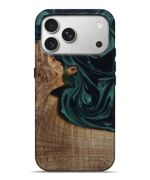 iPhone 17 Pro Max Wood Live Edge Phone Case - Tierra (Green, 812428)