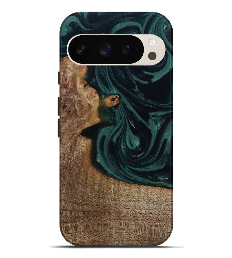 Pixel 10 Pro XL Wood Live Edge Phone Case - Tierra (Green, 812428)