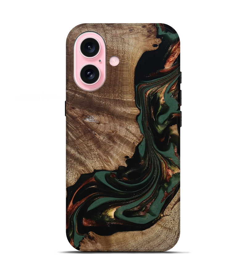 iPhone 17 Wood Live Edge Phone Case - Iola (Green, 812434)