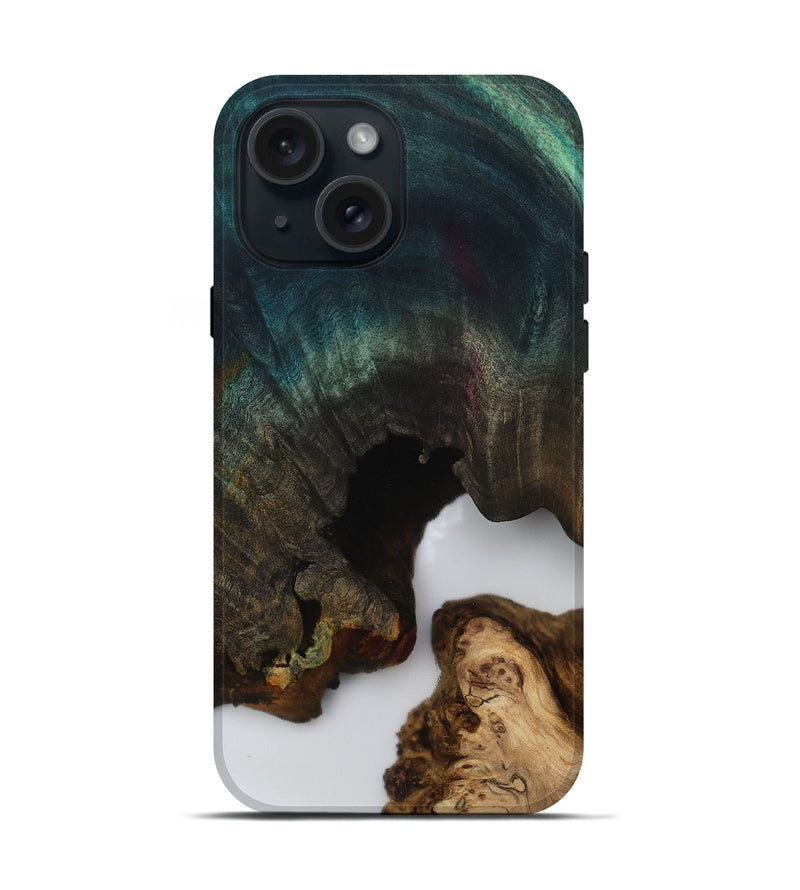 iPhone 15 Wood Live Edge Phone Case - Shameka (Clear, 812437)