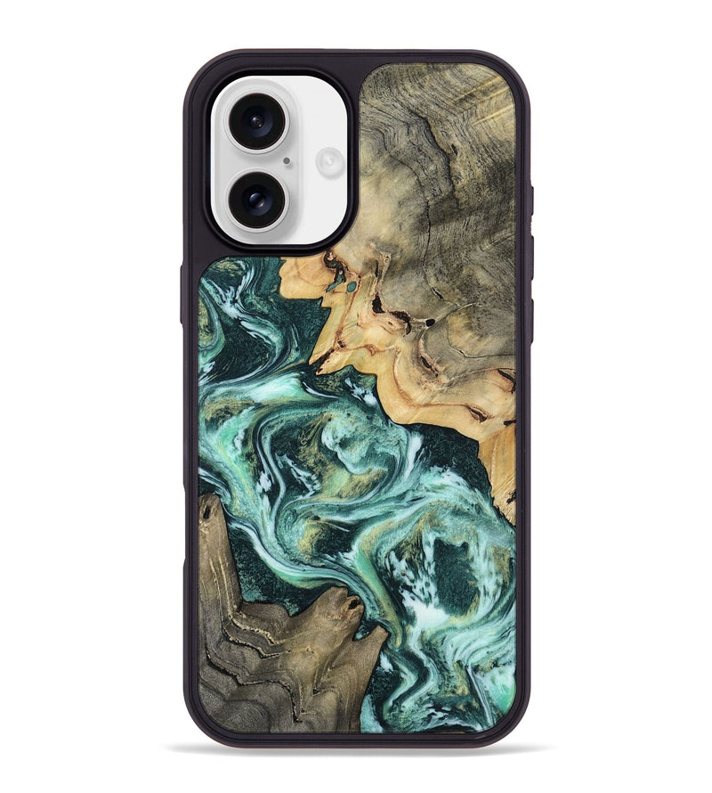 iPhone 16 Plus Wood Phone Case - Ferne (Green, 812447)