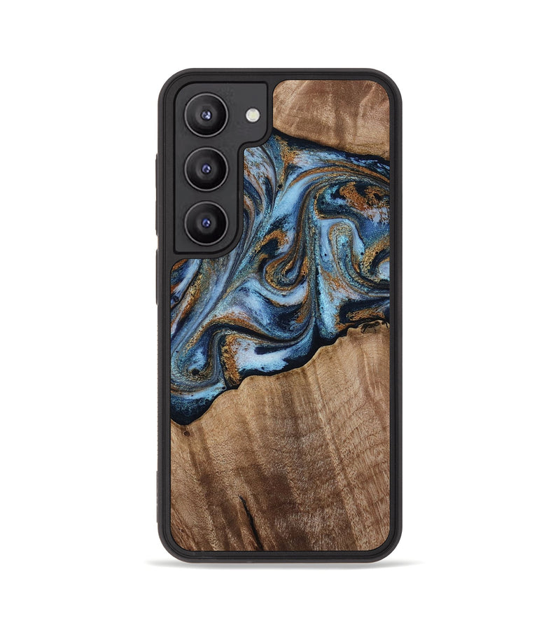 Galaxy S23 Wood Phone Case - Kasey (Teal & Gold, 812448)