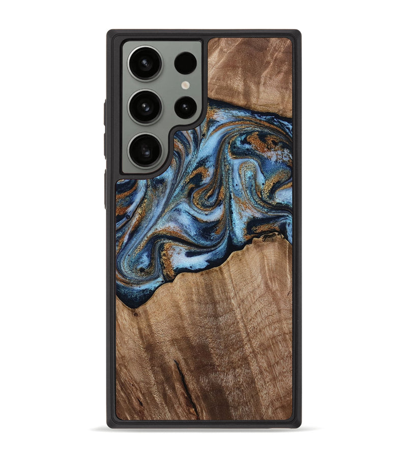 Galaxy S23 Ultra Wood Phone Case - Kasey (Teal & Gold, 812448)
