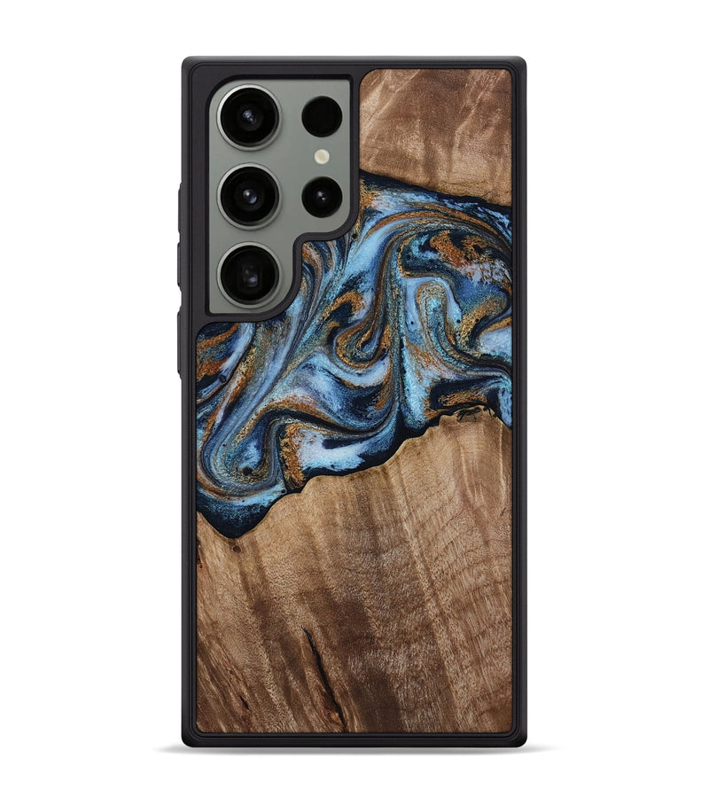 Galaxy S24 Ultra Wood Phone Case - Kasey (Teal & Gold, 812448)