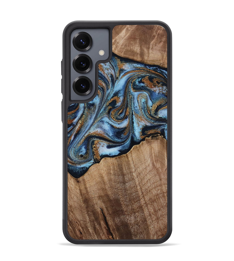 Galaxy S25 Plus Wood Phone Case - Kasey (Teal & Gold, 812448)