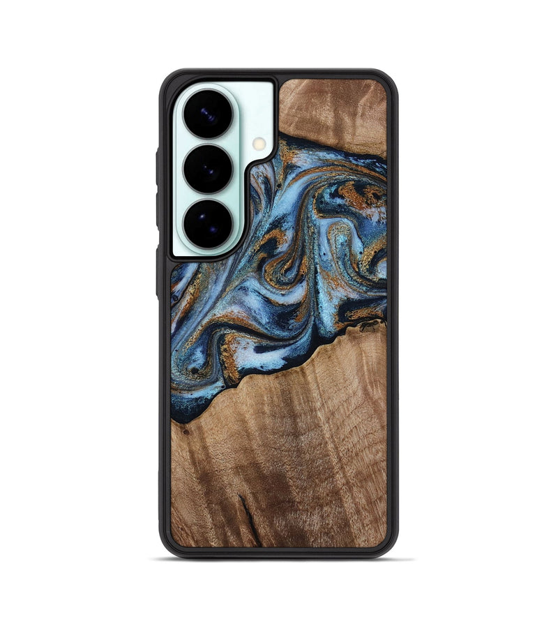 Galaxy S26 Wood Phone Case - Kasey (Teal & Gold, 812448)