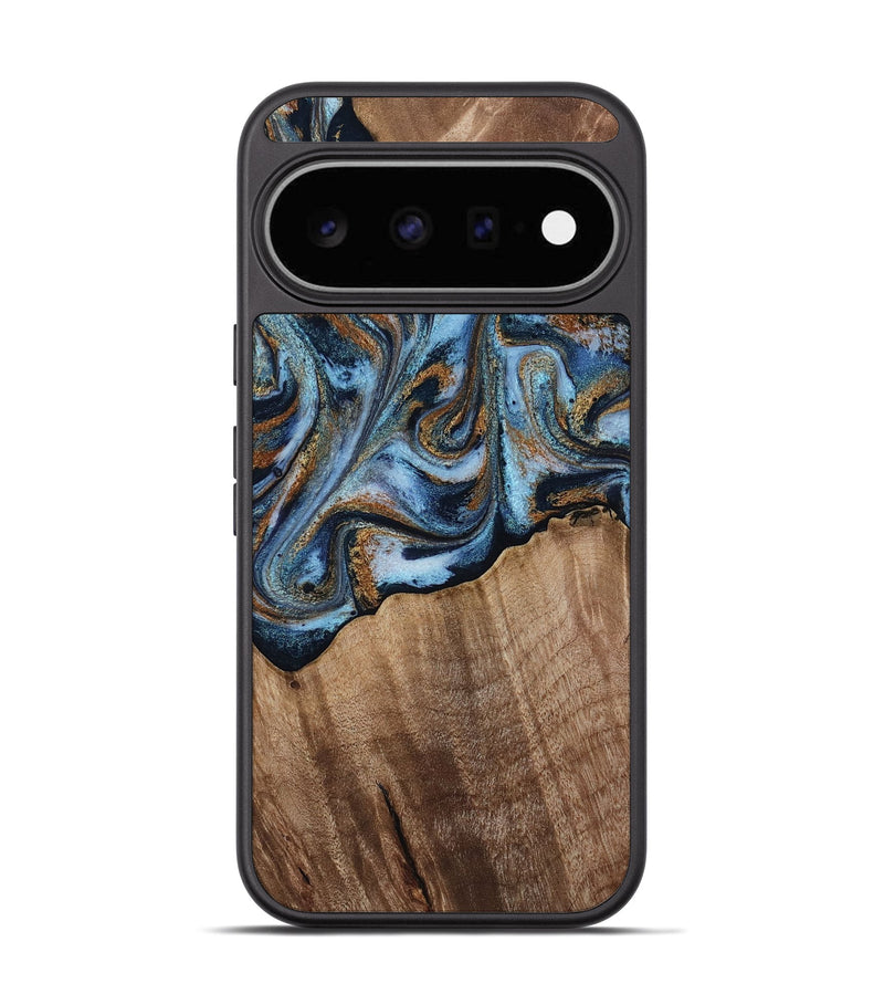 Pixel 11 Wood Phone Case - Kasey (Teal & Gold, 812448)