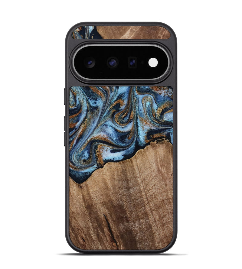 Pixel 11 Pro Wood Phone Case - Kasey (Teal & Gold, 812448)