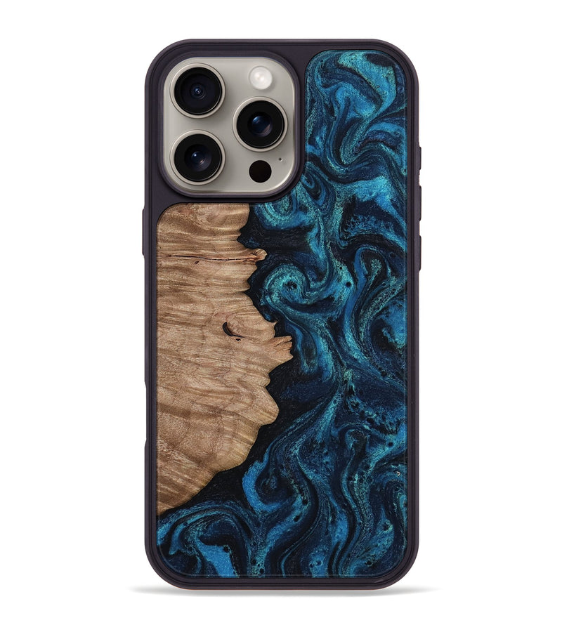 iPhone 16 Pro Max Wood Phone Case - Aliza (Blue, 812481)