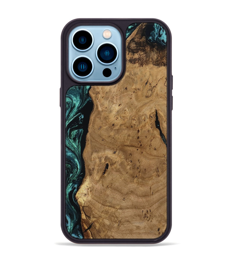 iPhone 14 Pro Max Wood Phone Case - Kaylah (Green, 812524)