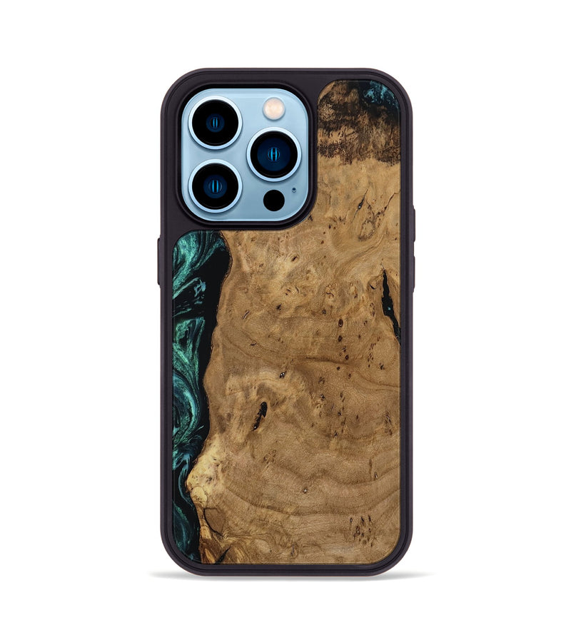 iPhone 14 Pro Wood Phone Case - Kaylah (Green, 812524)