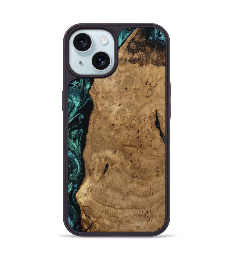 iPhone 15 Wood Phone Case - Kaylah (Green, 812524)