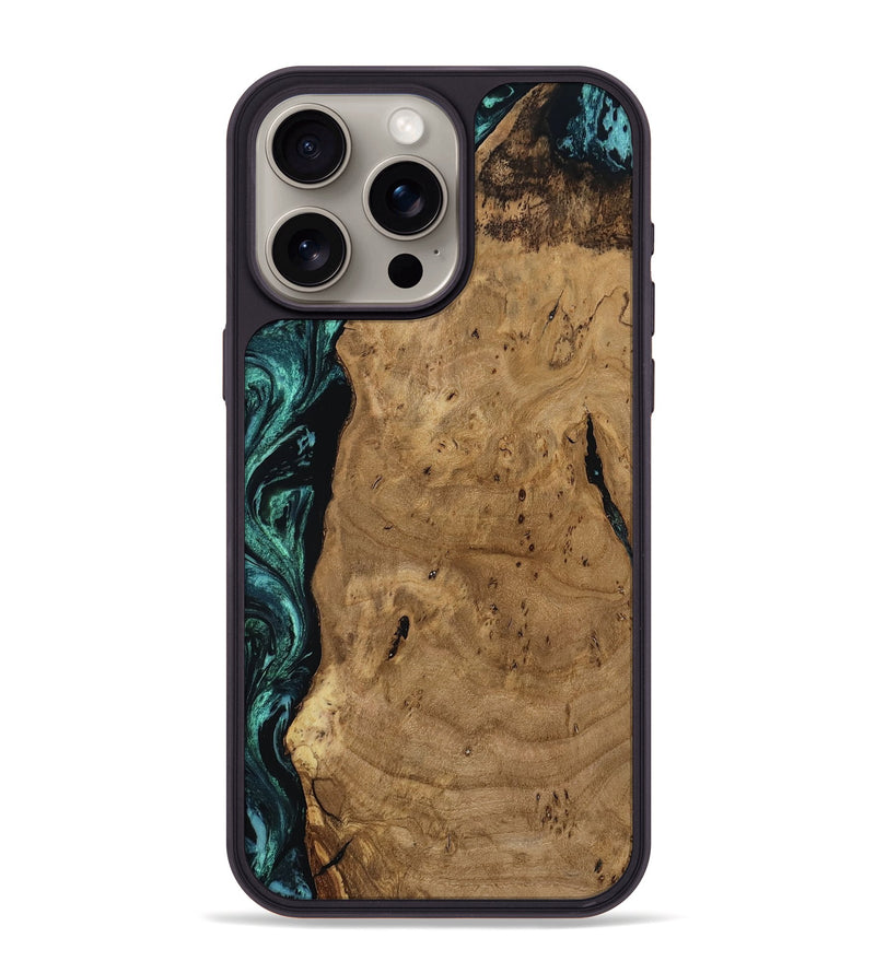 iPhone 15 Pro Max Wood Phone Case - Kaylah (Green, 812524)