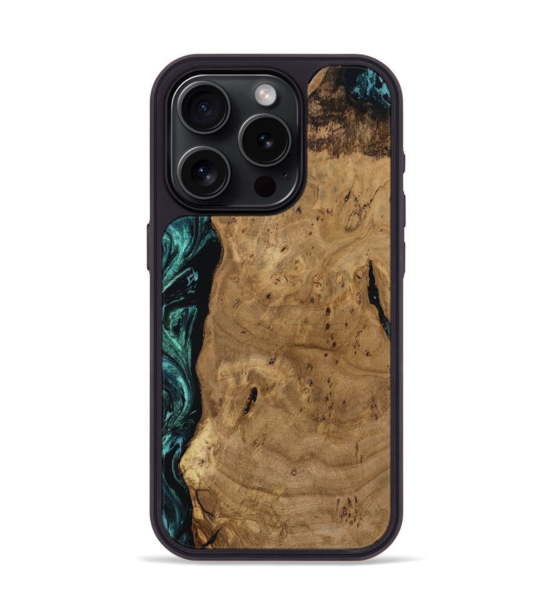 iPhone 15 Pro Wood Phone Case - Kaylah (Green, 812524)
