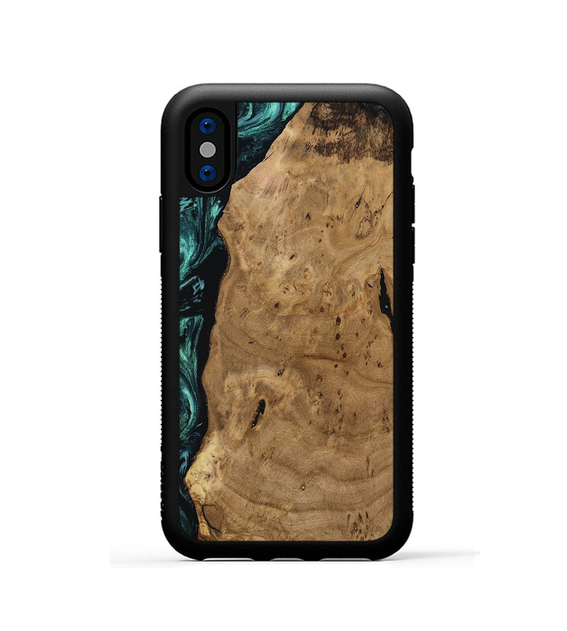 iPhone Xs Wood Phone Case - Kaylah (Green, 812524)