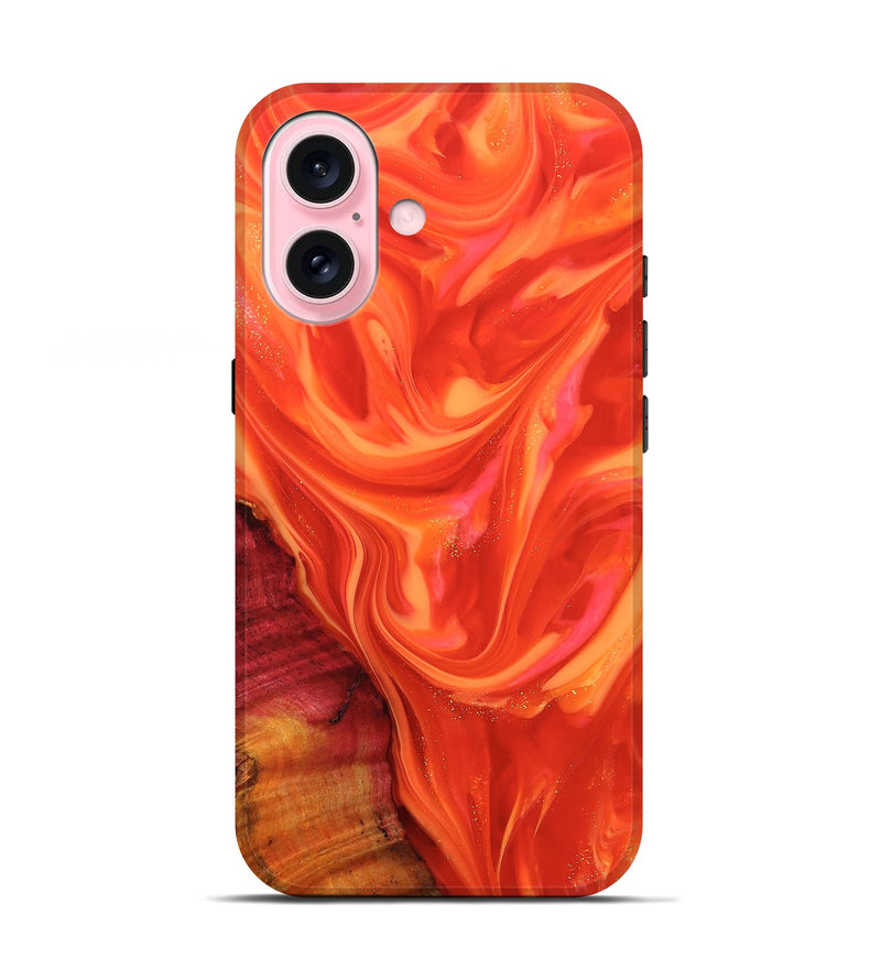 iPhone 17 Wood Live Edge Phone Case - Taja (Red, 812530)