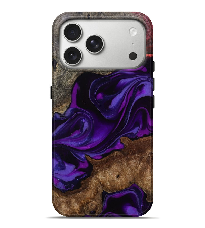 iPhone 17 Pro Max Wood Live Edge Phone Case - Ella (Purple, 812547)