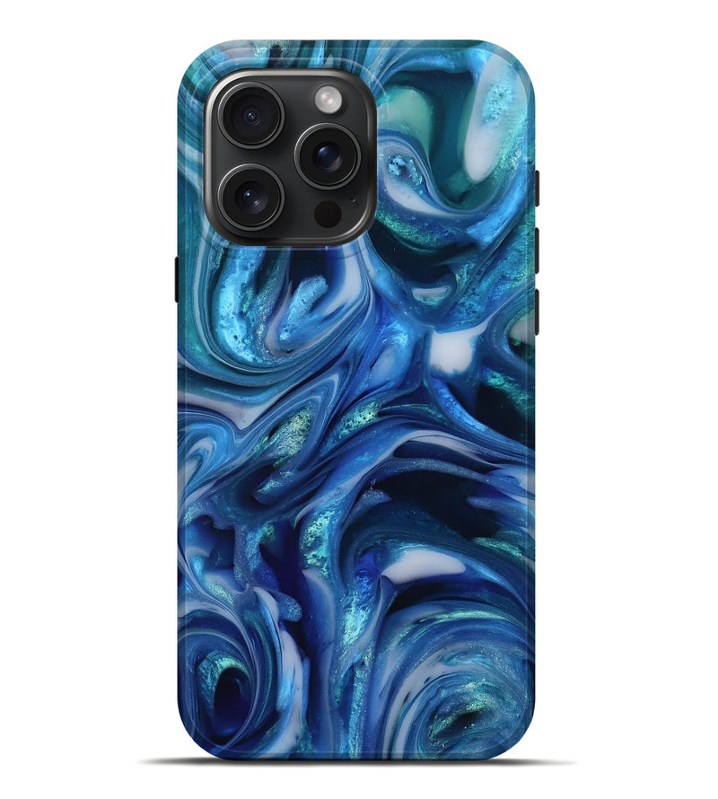 iPhone 16 Pro Max ResinArt Live Edge Phone Case - Dennis (Blue, 812553)