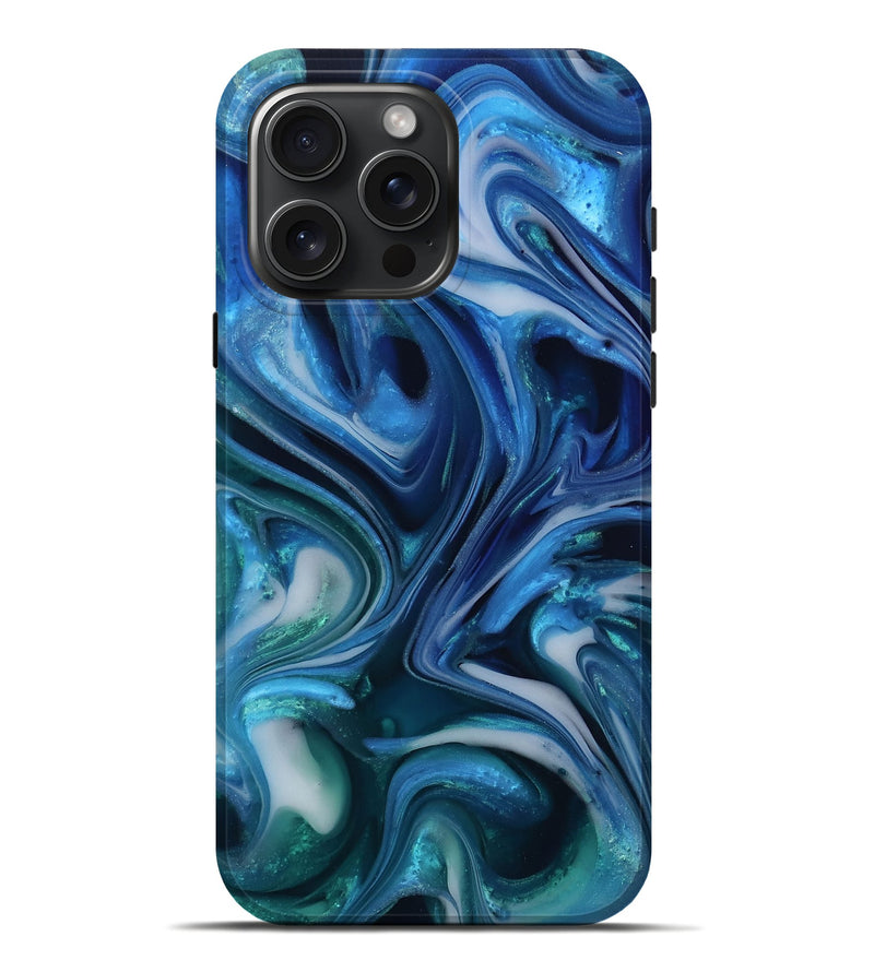 iPhone 16 Pro Max ResinArt Live Edge Phone Case - Van (Blue, 812556)