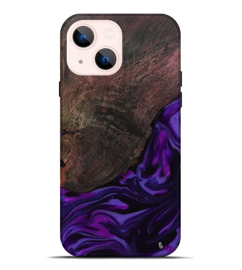 iPhone 14 Plus Wood Live Edge Phone Case - Ian (Purple, 812560)