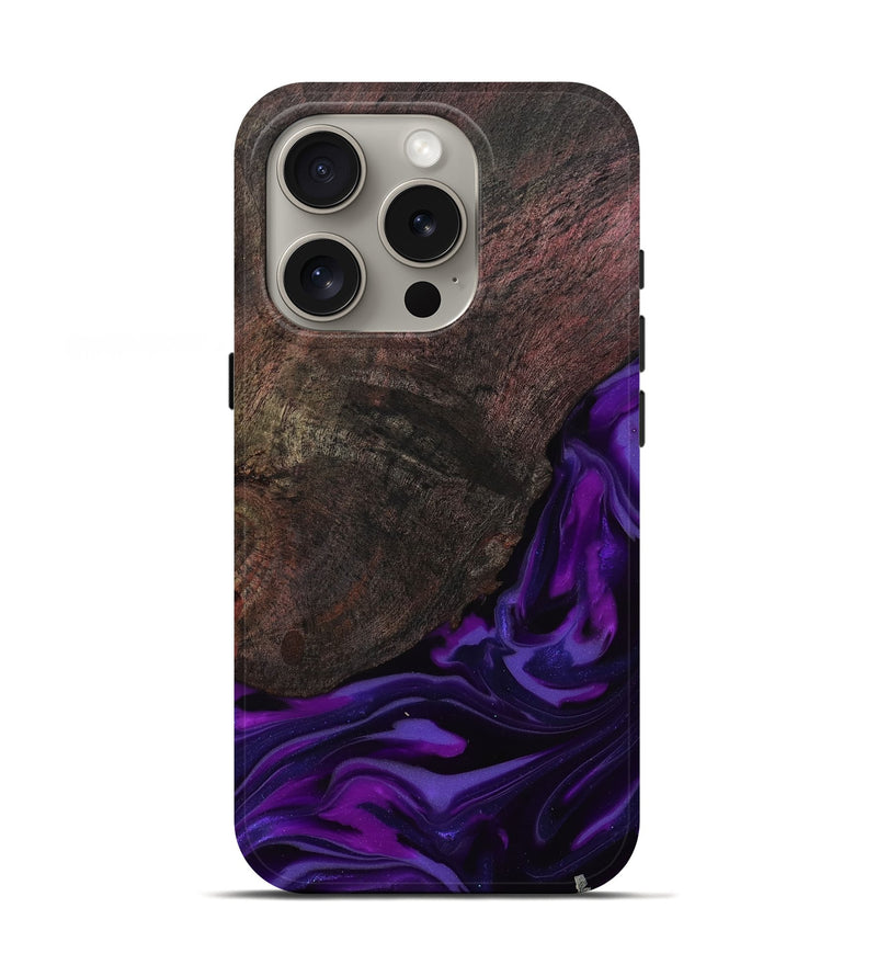 iPhone 16 Pro Wood Live Edge Phone Case - Ian (Purple, 812560)