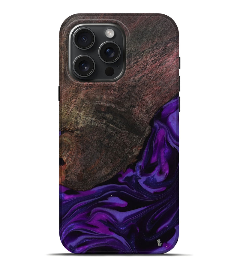 iPhone 16 Pro Max Wood Live Edge Phone Case - Ian (Purple, 812560)