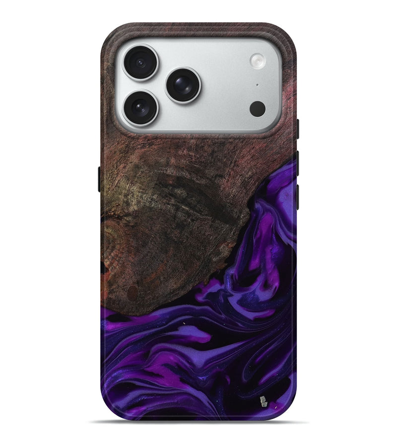 iPhone 18 Pro Max Wood Live Edge Phone Case - Ian (Purple, 812560)