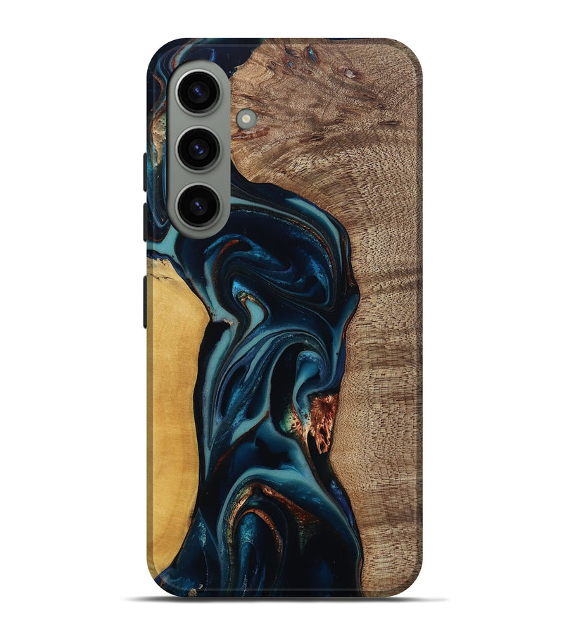 Galaxy S24 Plus Wood Live Edge Phone Case - Ezekiel (Teal & Gold, 812562)