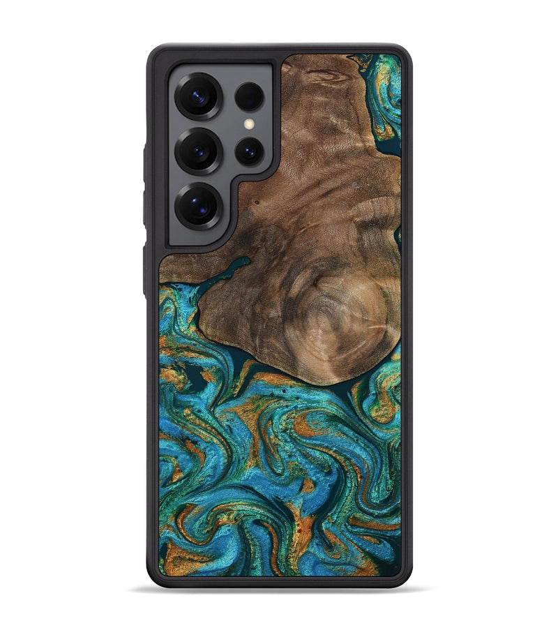Galaxy S25 Ultra Wood Phone Case - Lolita (Teal & Gold, 812666)