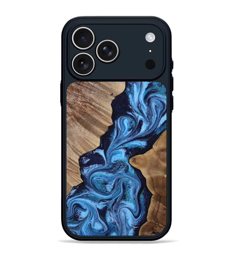 iPhone 17 Pro Max Wood Phone Case - Petra (Blue, 812679)