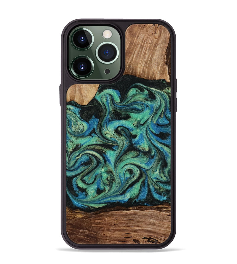 iPhone 13 Pro Max Wood Phone Case - Tevin (Green, 812689)