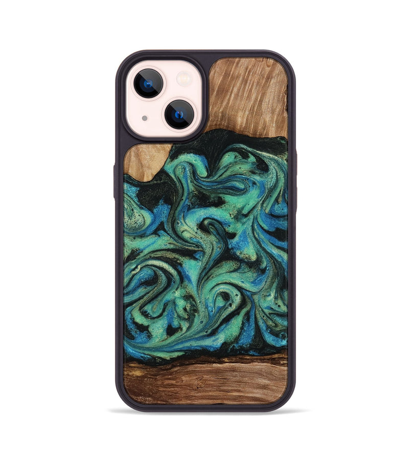 iPhone 14 Wood Phone Case - Tevin (Green, 812689)