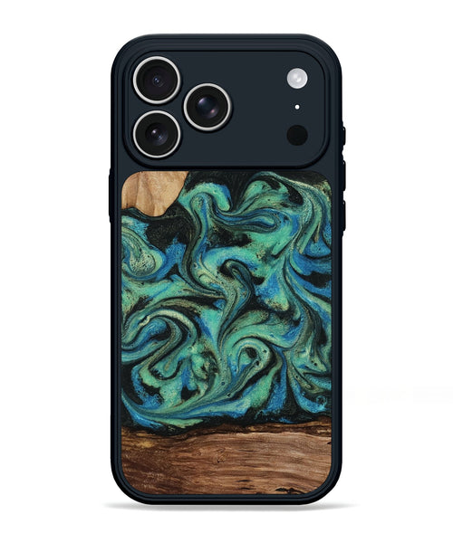 iPhone 17 Pro Max Wood Phone Case - Tevin (Green, 812689)
