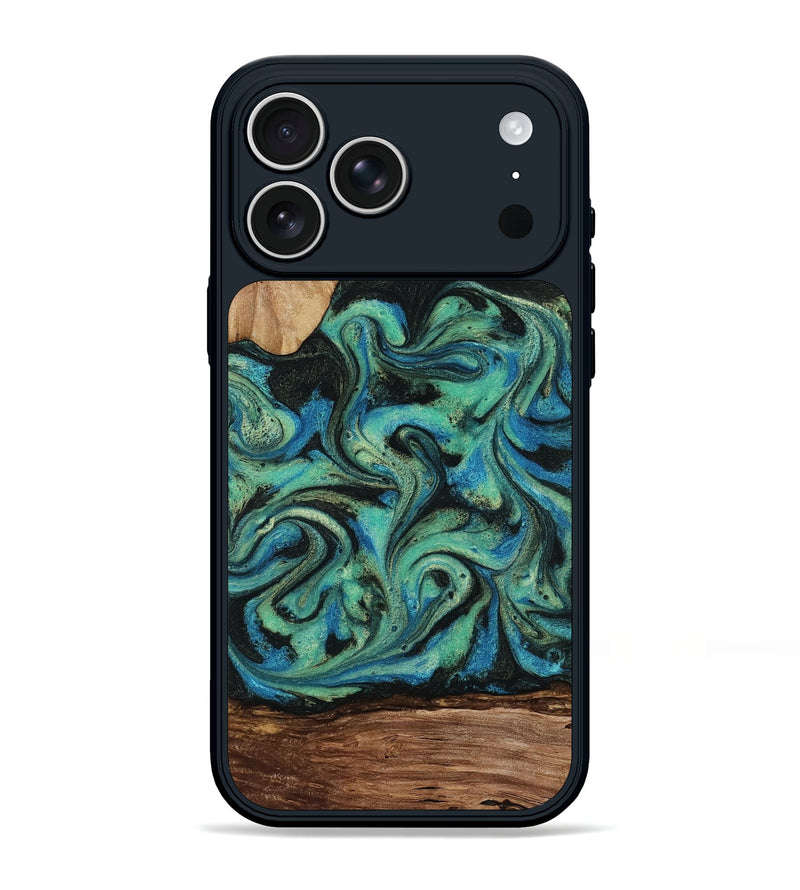 iPhone 17 Pro Max Wood Phone Case - Tevin (Green, 812689)