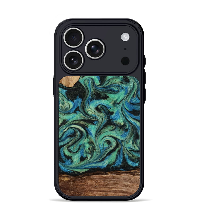 iPhone 17 Pro Wood Phone Case - Tevin (Green, 812689)
