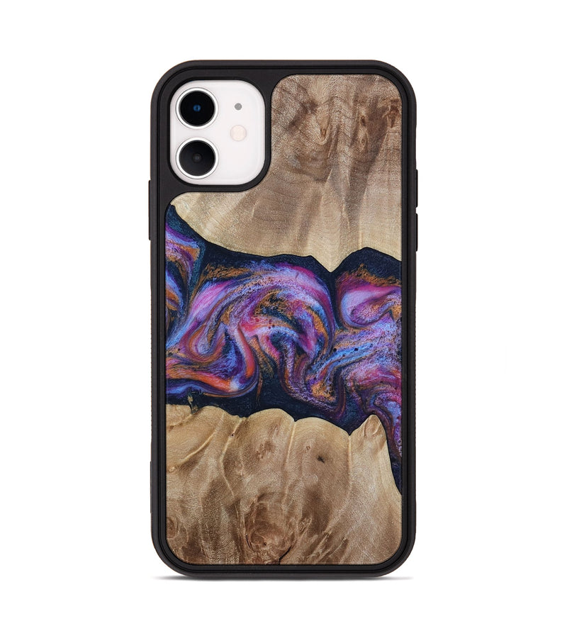 iPhone 11 Wood Phone Case - Tina (Blue, 812716)