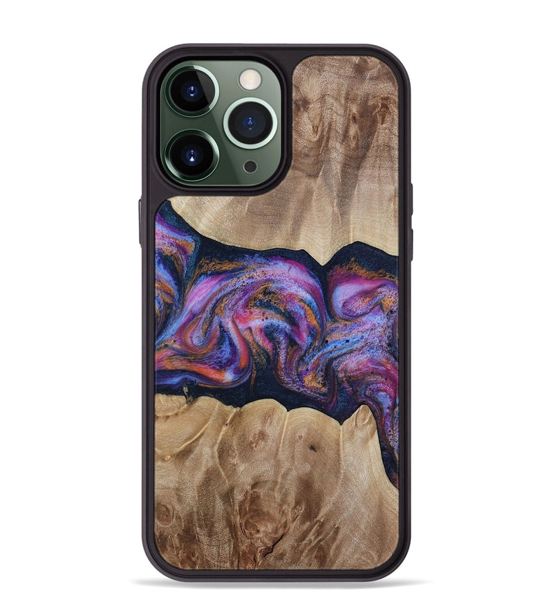 iPhone 13 Pro Max Wood Phone Case - Tina (Blue, 812716)