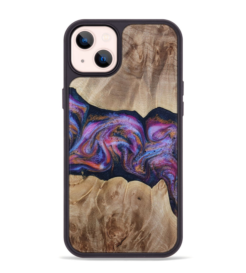 iPhone 14 Plus Wood Phone Case - Tina (Blue, 812716)