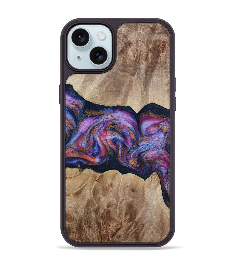 iPhone 15 Plus Wood Phone Case - Tina (Blue, 812716)