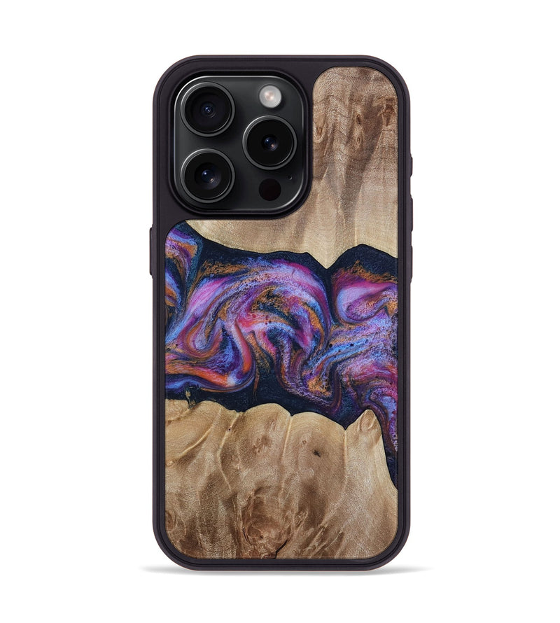 iPhone 15 Pro Wood Phone Case - Tina (Blue, 812716)