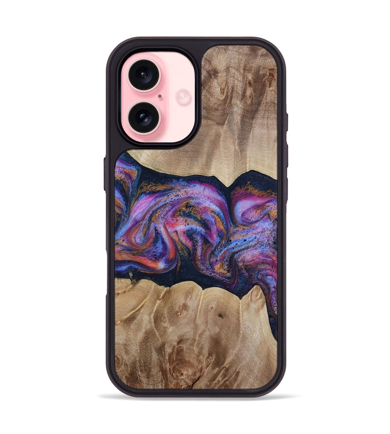 iPhone 16 Wood Phone Case - Tina (Blue, 812716)