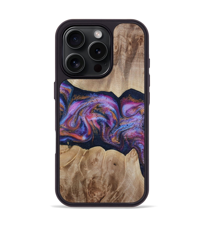 iPhone 16 Pro Wood Phone Case - Tina (Blue, 812716)