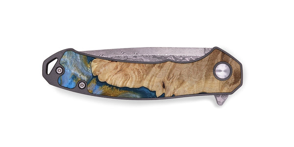 EDC Wood Pocket Knife - Hermon (Teal & Gold, 812769)